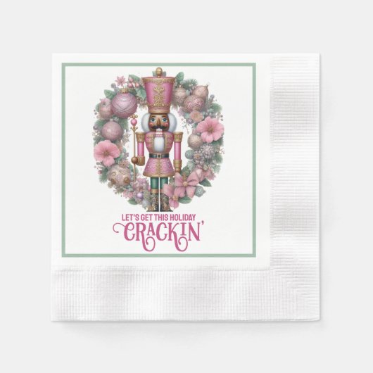 Serviette En Papier Pink and Green African American Nutcracker Holiday (Devant)