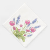 Serviette En Papier Pink and Lavender Dinner Flowers Napkins (Coin)