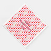 Serviette En Papier Pink and Red Happy Valentine's Day Heart Motif (Coin)