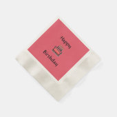 Serviette En Papier Pink Anniversaire Gâteau Joyeux Papier Anniversair (Coin)
