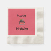 Serviette En Papier Pink Anniversaire Gâteau Joyeux Papier Anniversair (Devant)