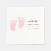Serviette En Papier Pink Baby Feet Baby Shower Party, Girl Baby Shower (Devant)