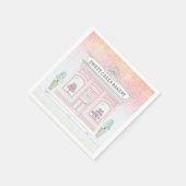 Serviette En Papier Pink Bakery Shop Napkins | Illustration de la vitr (Coin)