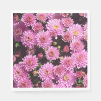 Pink Ball Chrysanthemum Papier serviettes