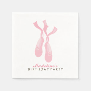 Serviette En Papier Pink Ballerina Pointe Chaussures Fête d'anniversai