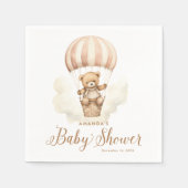 Serviette En Papier Pink Bearly Wait Girl Teddy Bear Baby shower (Devant)