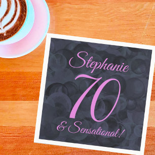 Serviette En Papier Pink Black 70 et fête d'anniversaire sensationnell