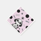 Serviette En Papier Pink & Black Fish Bones Chien Chien Chien Chien Ch (Coin)
