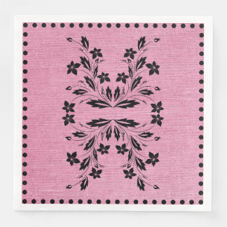 Serviette En Papier Pink & Black Standard Dinner Napkins