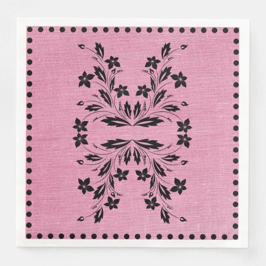 Serviette En Papier Pink & Black Standard Dinner Napkins (Devant)