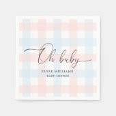 Serviette En Papier Pink Blue En vichy Oh Baby Paper Napkin (Devant)