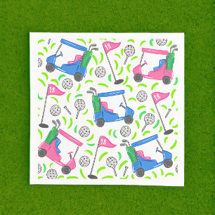 Serviette En Papier Pink Blue Green Golf Preppy