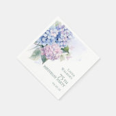 Serviette En Papier Pink Blue Hydrangeas 75ème anniversaire (Coin)