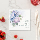 Serviette En Papier Pink Blue Hydrangeas fête du 85e anniversaire (En situation)