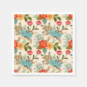 Serviette En Papier Pink Blue Orange Florale Feuille Motif (Devant)