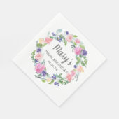 Serviette En Papier Pink Blue Purple Floral 70e anniversaire (Coin)