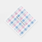 Serviette En Papier Pink Blue White Plaid Stripes Christmas (Coin)