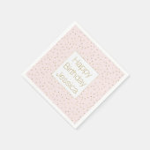 Serviette En Papier Pink Blush Gold Sparkle Confetti Anniversaire (Coin)