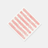 Serviette En Papier Pink Blush Stripes with Faux Gold Confeti (Coin)