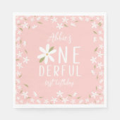 Serviette En Papier Pink Boho Daisy Onederday Napkins (Devant)