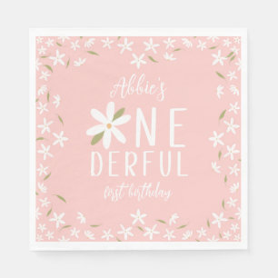 Serviette En Papier Pink Boho Daisy Onederday Napkins