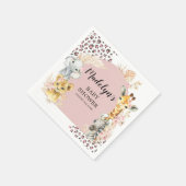 Serviette En Papier Pink Boho Safari Party Animaux Girl Papier Napkin (Coin)