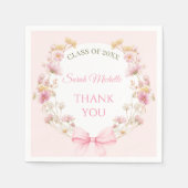 Serviette En Papier Pink Boho Wildflowers Graduation Party (Devant)