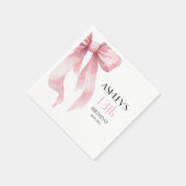 Serviette En Papier Pink Bow 13th Birthday for Girls (Coin)