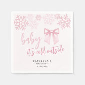 Serviette En Papier Pink Bow Baby Its Cold Outside Baby Shower (Devant)