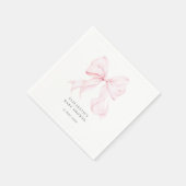 Serviette En Papier Pink Bow Baby Shower  (Coin)