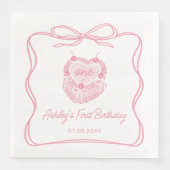 Serviette En Papier Pink Bow Cake Anniversaire Napkin (Devant)