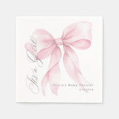 Serviette En Papier Pink Bow C'est un Baby shower fille (Devant)