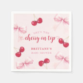 Serviette En Papier Pink Bow Cherry Baby Shower Napkins (Devant)