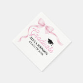 Serviette En Papier Pink Bow Class Of 2026 Graduation (Coin)