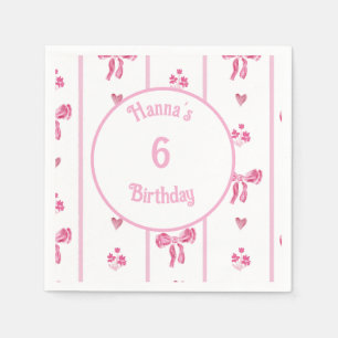 Serviette En Papier Pink Bow - coquette preppy