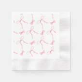 Serviette En Papier Pink Bow Coquette Thème Party Papier Napkin (Devant)