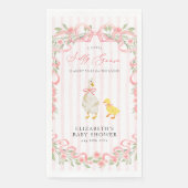 Serviette En Papier Pink Bow Floral Goose Baby Shower (Devant)