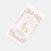 Serviette En Papier Pink Bow Floral Goose Baby Shower (Coin)