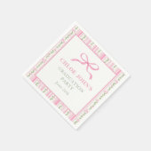 Serviette En Papier Pink Bow Floral Graduation (Coin)