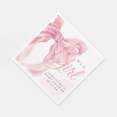 Serviette En Papier Pink Bow Girl Baby Shower (Coin)