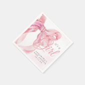 Serviette En Papier Pink Bow Girl Baby Shower (Coin)
