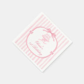 Serviette En Papier Pink Bow Girl First Birthday (Coin)