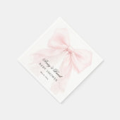 Serviette En Papier Pink Bow Girl Modern Baby Shower  (Coin)