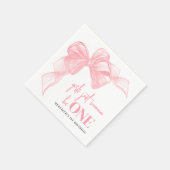 Serviette En Papier Pink Bow Girls 1st Birthday (Coin)