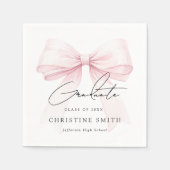 Serviette En Papier Pink Bow Graduation Paper Napkins (Devant)