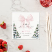 Serviette En Papier Pink Bow It's Cold Outside Baby Shower Napkins (En situation)