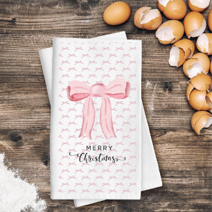 Serviette En Papier Pink Bow Joyeux Noël Serviette d'hôte
