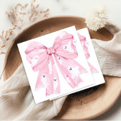 Serviette En Papier Pink Bow Little Bow Ghost Halloween Napkin