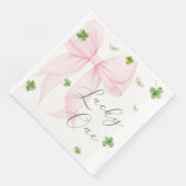 Serviette En Papier Pink Bow Lucky One 1st Birthday Napkins (Coin)