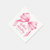 Serviette En Papier Pink Bow mignonne fête d'anniversaire (Coin)
